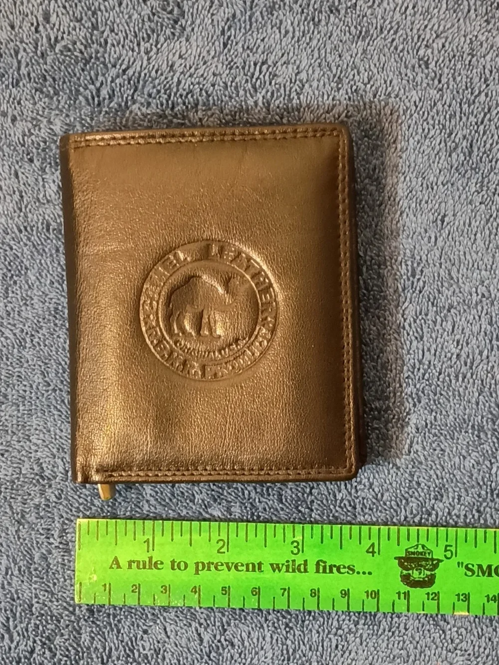 Camel Cigarette 100% Leather Wallet with Embossed Logo - Brown